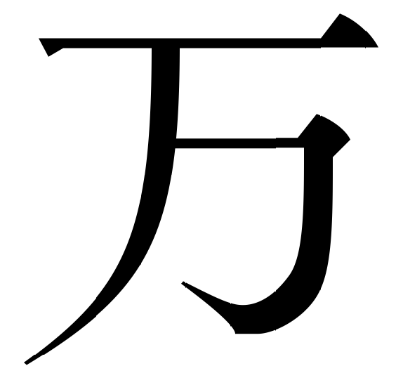 graphic: Chinese character wan, "ten thousand"